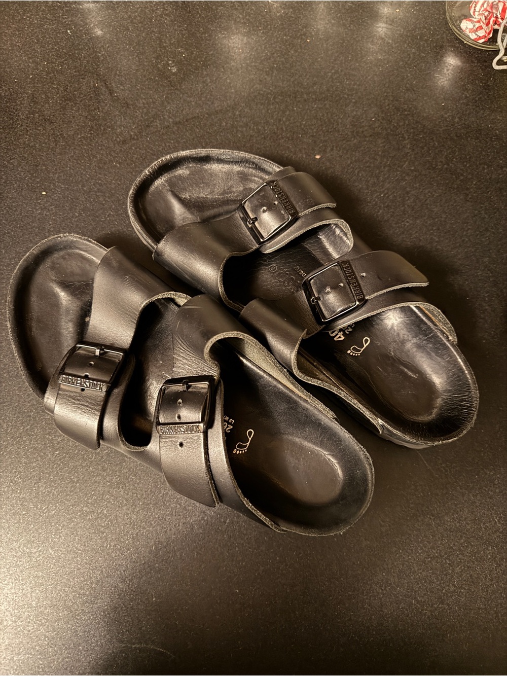 Birkenstock Black Arizona Two-Strap Sandals